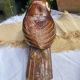 Large glazed ceramic owl sculpture signed