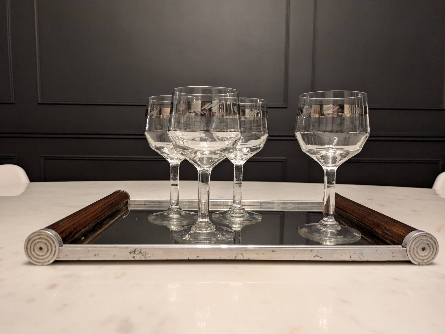 Art deco mirror tray