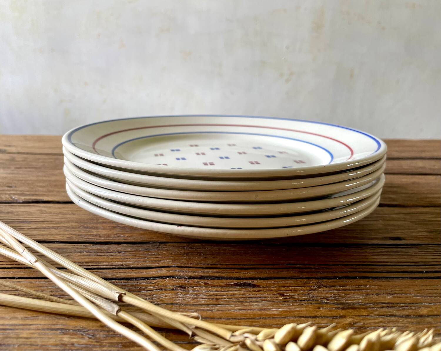 6 vintage Luneville ceramic plates