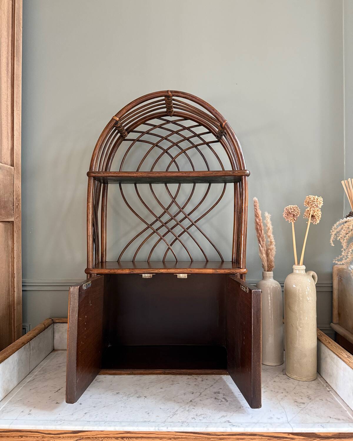 Vintage rattan shelf