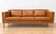 Canapé Stouby vintage danois des années 60 en cuir cognac pour 3 personnes.