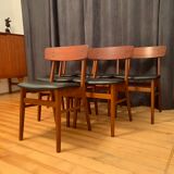 Ensemble de six chaises de style Børge Mogensen Farstrup, Danemark, années 1960.