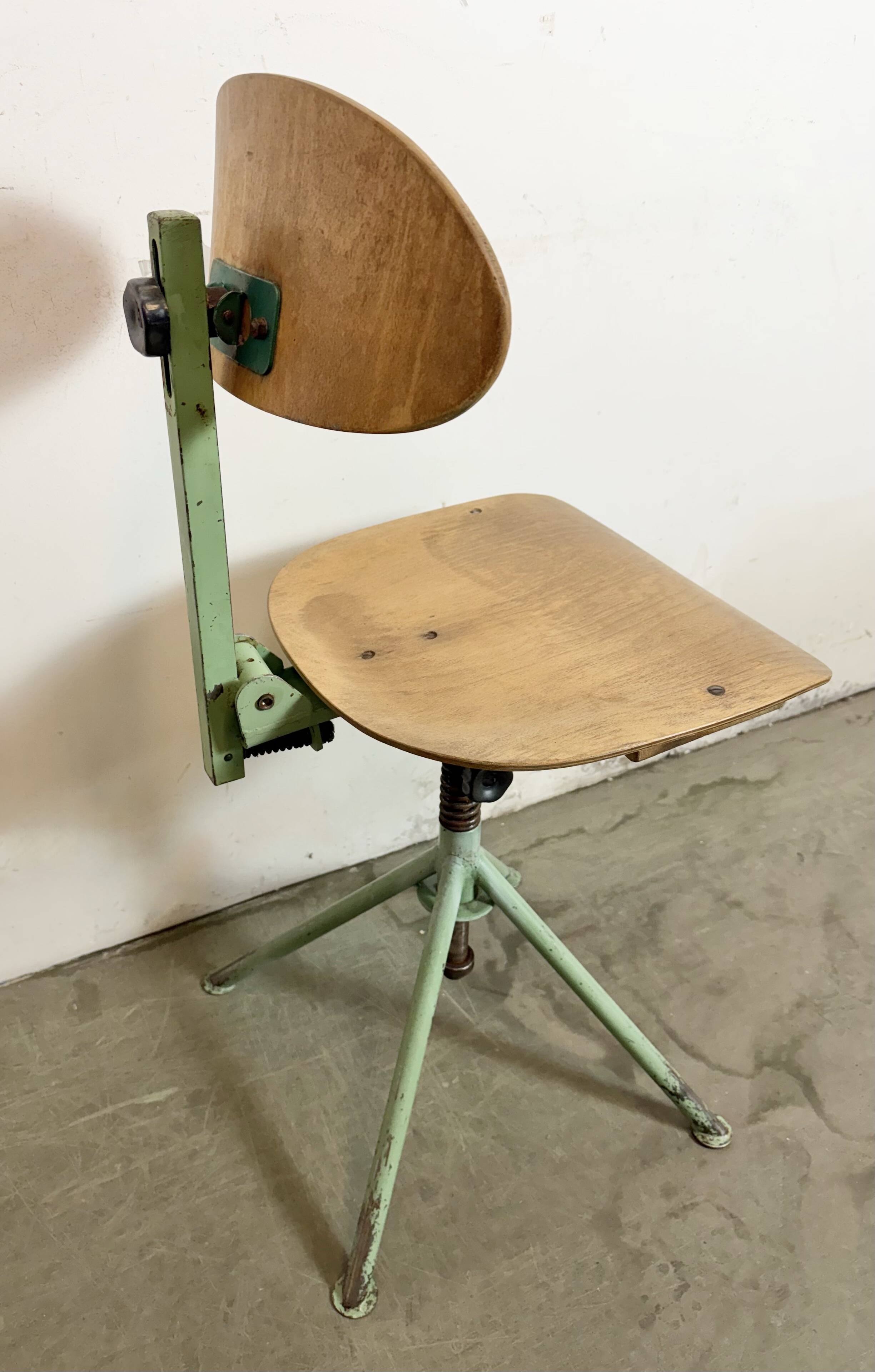 Green Industrial Workshop Chair, 1950s