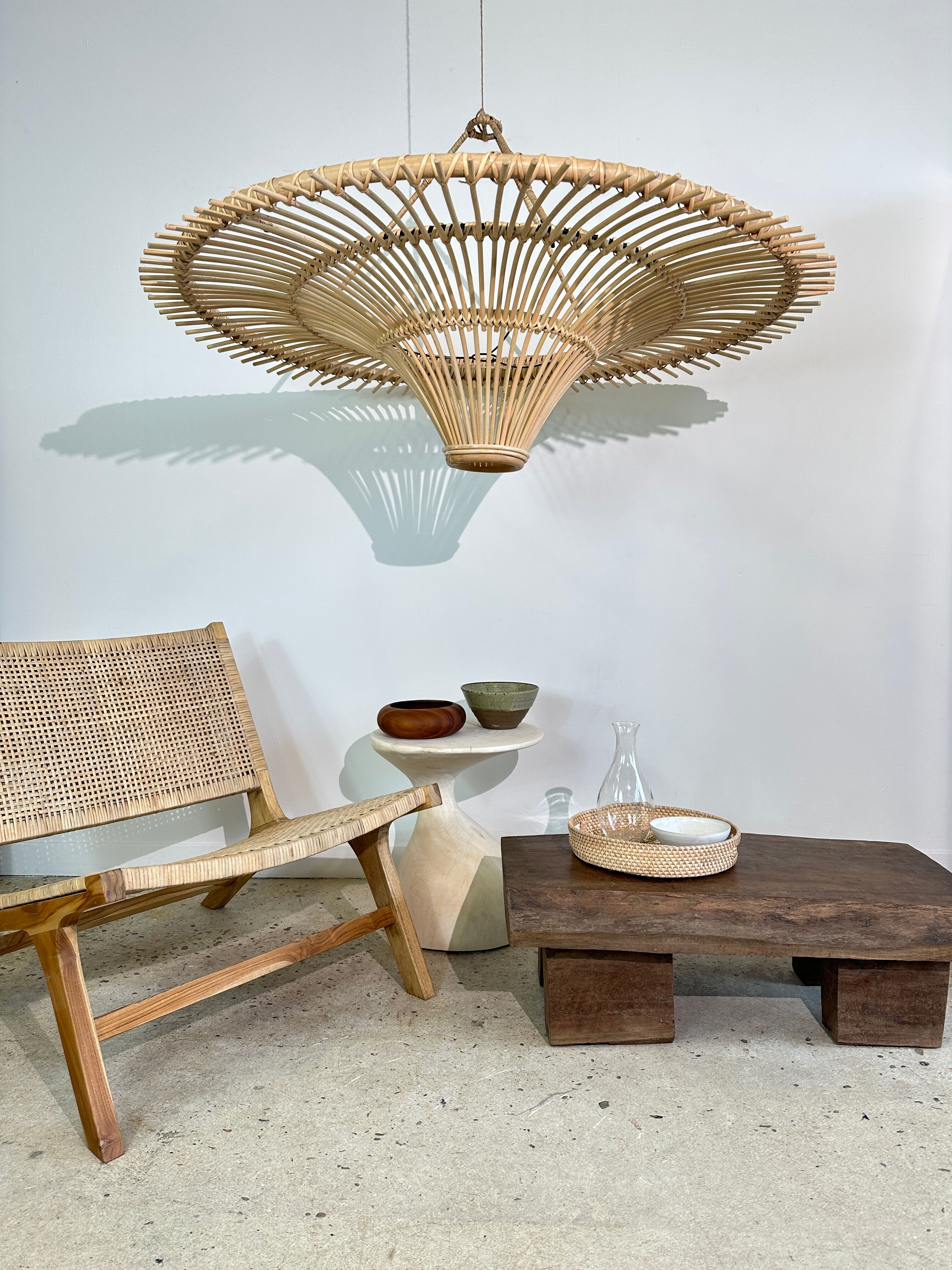 Suspension rattan saucer iron frame D:120 H:60