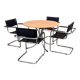 Italian round Effezeta dining table with chairs, 1990s, set of 5