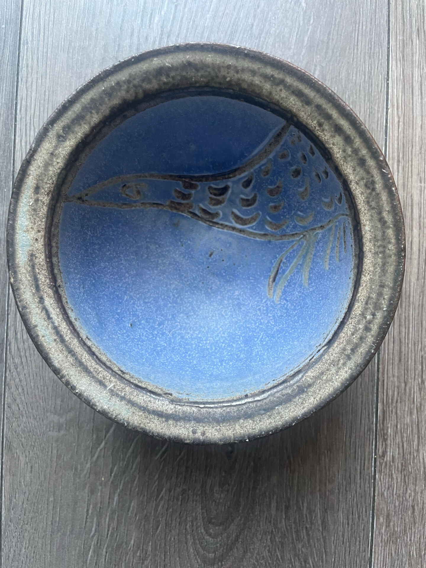 Bowl / ceramic dish agnès escala – fish decor – vallauris 60s