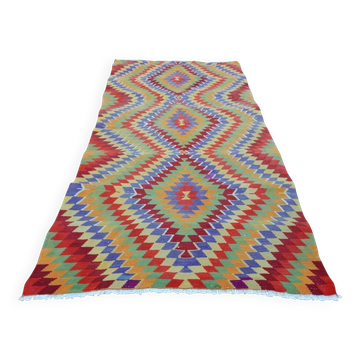 Vintage Turkish kilim handwoven 162x285 cm
