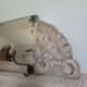 Art Deco wall coat rack with 3 hooks and a mirror.