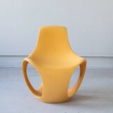Orange Lacquered Armchair and Coffee Table by Luigi Colani, 1970s, Set of 2