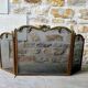 Brass fireplace screen in Louis XV style