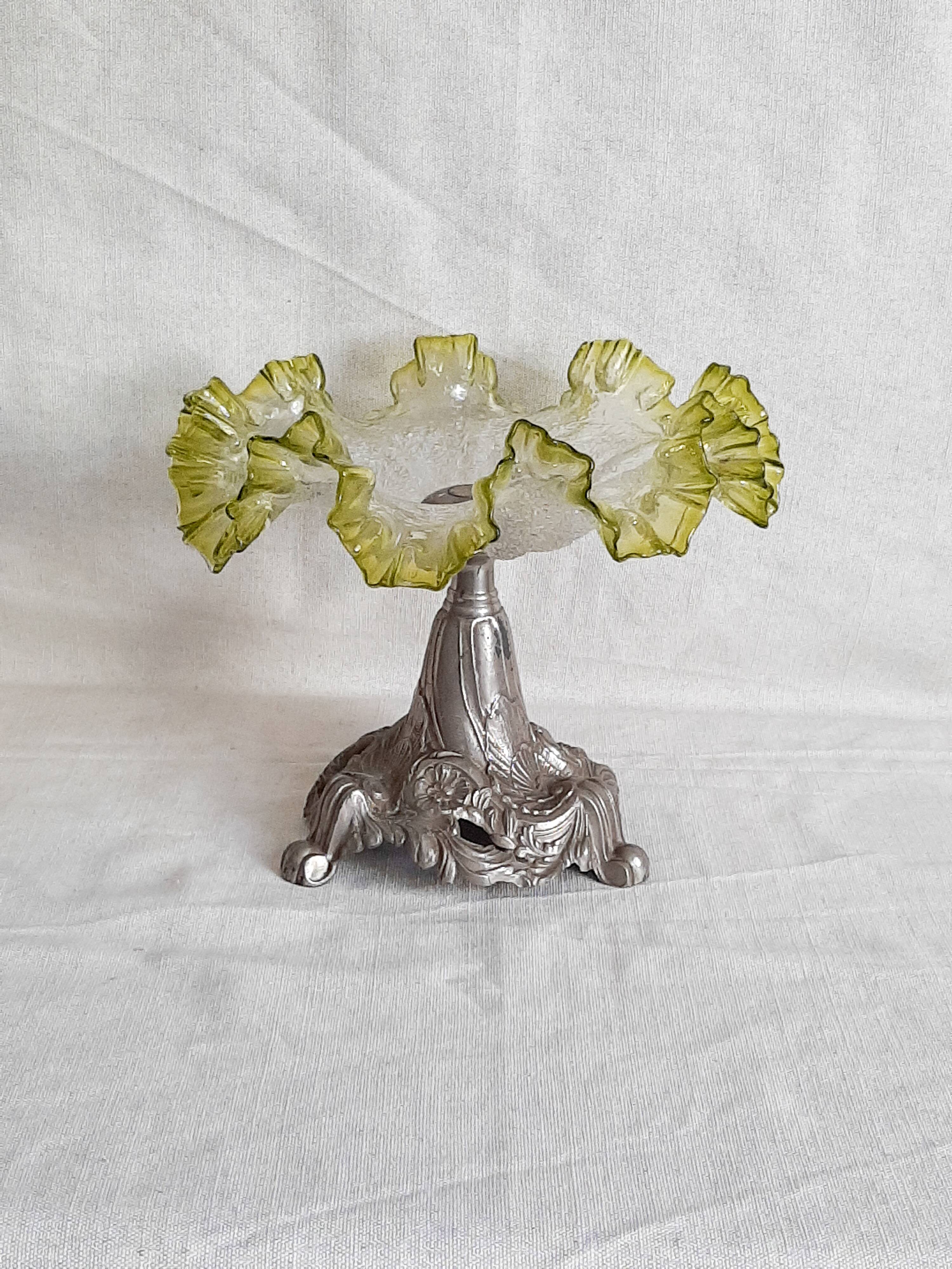Glass bowl and Art Nouveau regulator