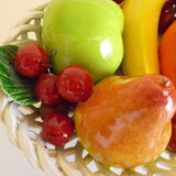 Fruit basket, ceramics, interior or table decoration, 1960