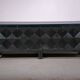 Black oak brutalist sideboard by Jean Batenburg with graphical doors for MI, Belgium