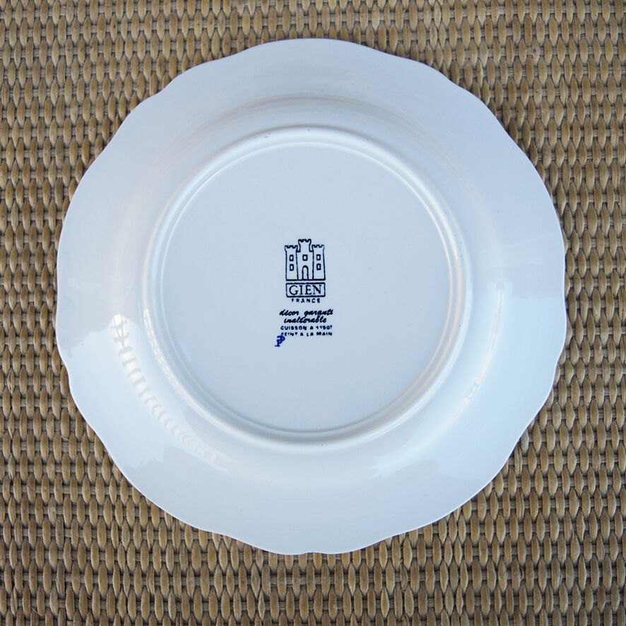 Vintage dessert plate in Gien ceramic – paisley pattern