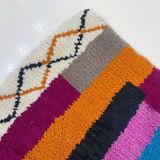 Off-white Moroccan rug with colorful patterns, 200cm x 300cm