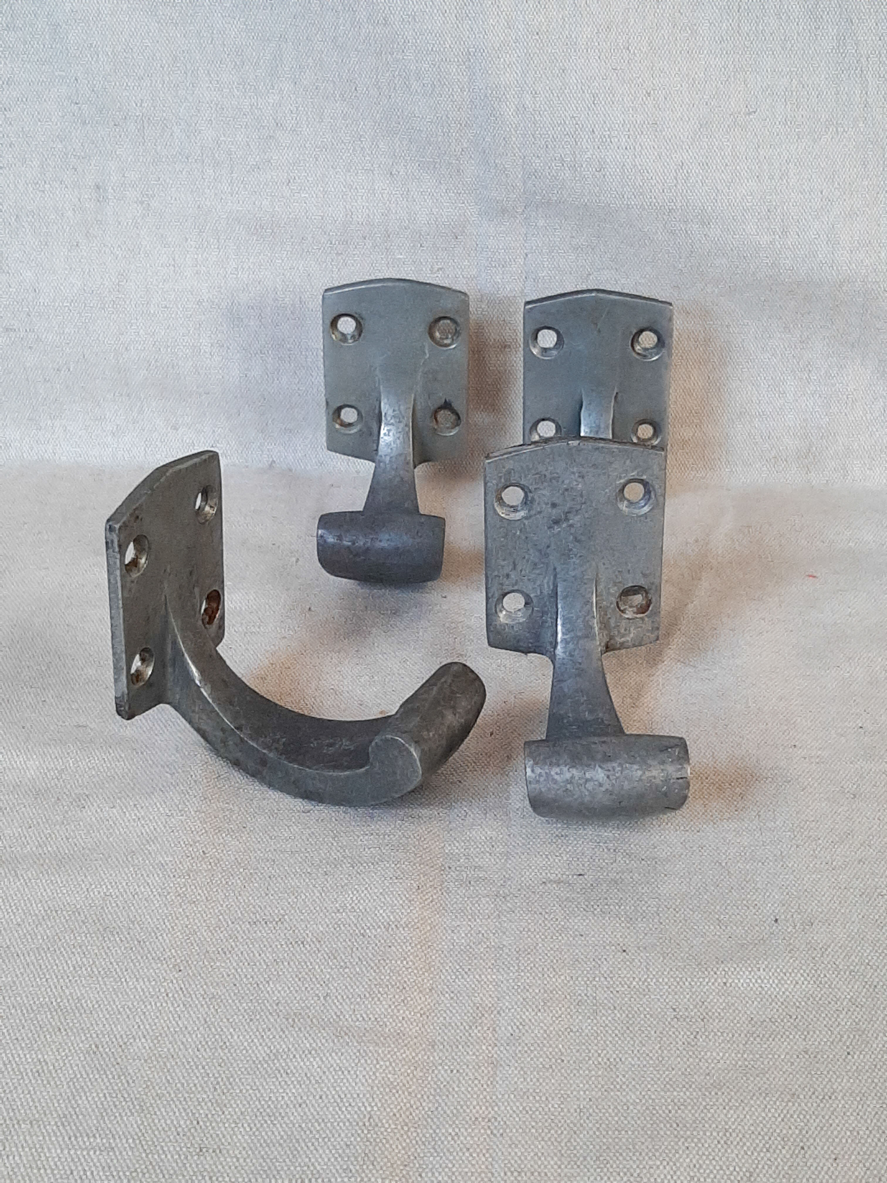 Vintage cast aluminium wall hooks