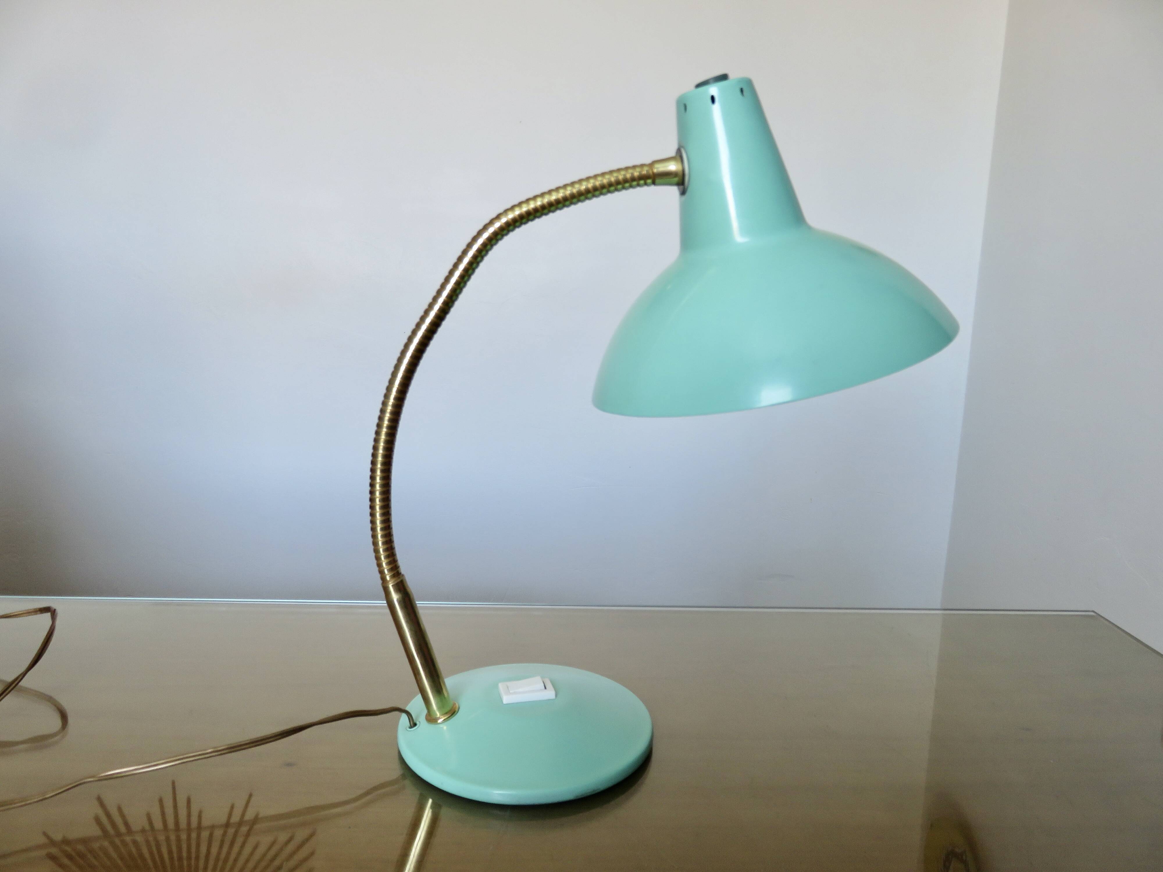 60s teal-coloured cocotte lamp