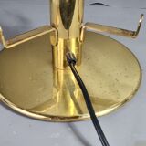 Table lamp blown glass & gold metal Italy vintage 70/80s