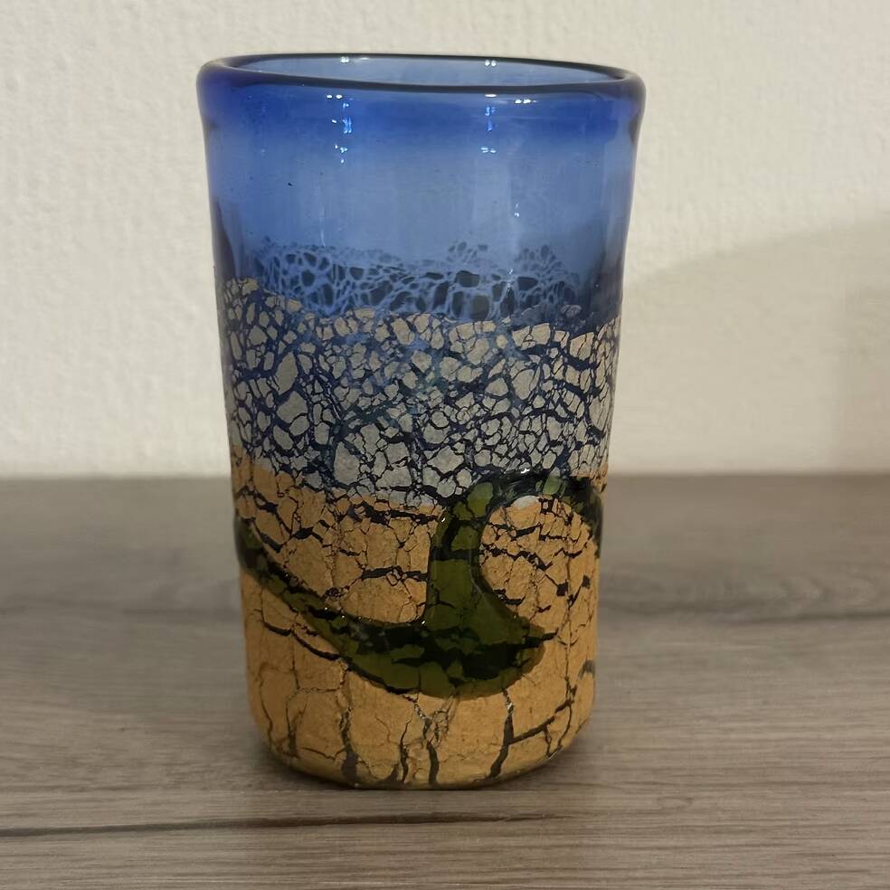 Paire de lunettes Ryukyu — Verre Awa craquelé, four Inamine, Okinawa