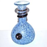 Vintage vase in blown glass and blue and purple glass paste - Murano Glass Bottle? Italy