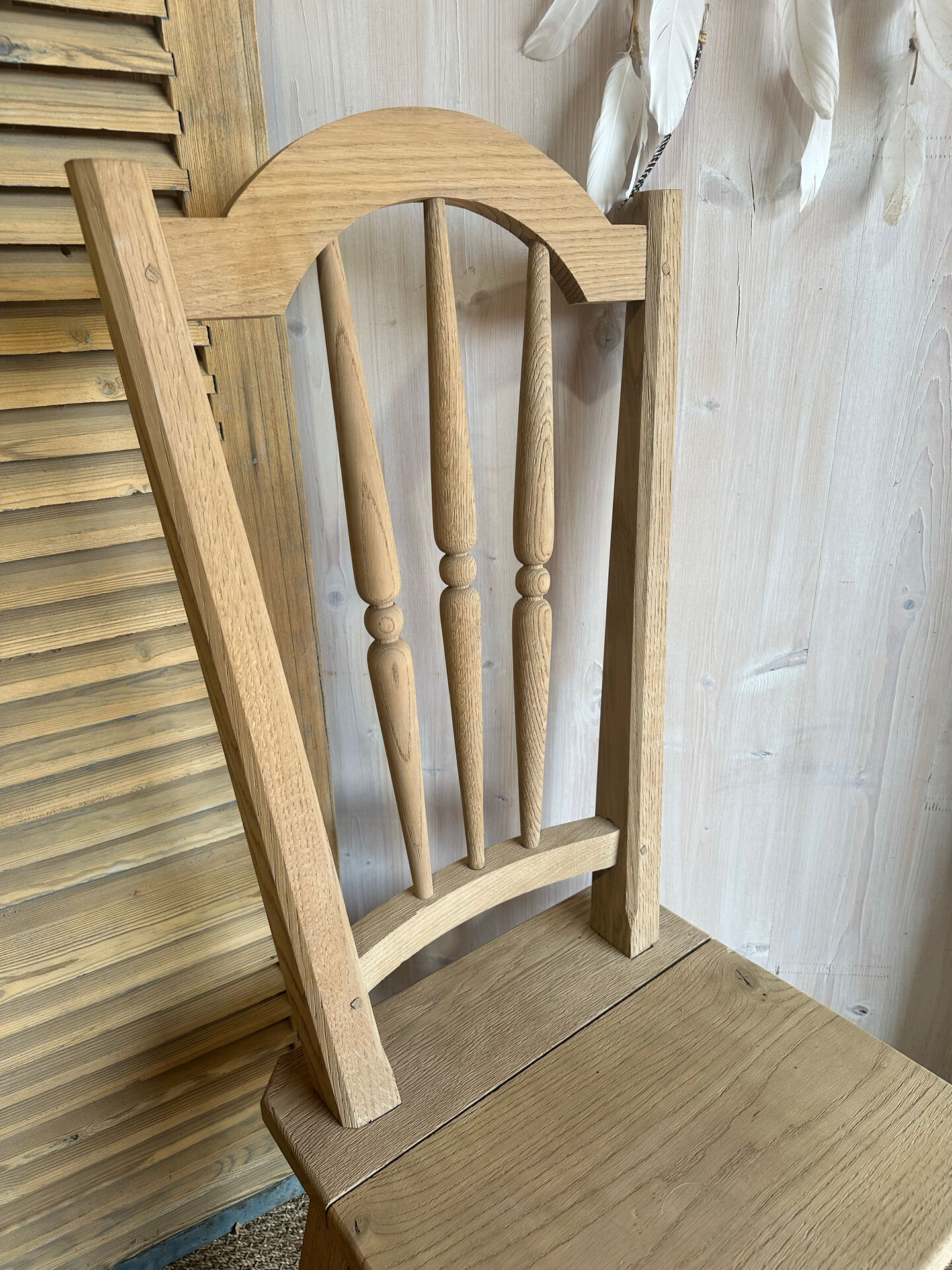 Renovated antique solid oak chair
