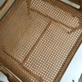 Fauteuil canné en bois et bambou ancien