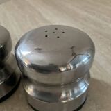 Salière et poivrier vintage années 70 en inox