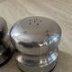 Vintage 70s stainless steel salt and pepper shaker