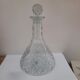 Cut glass carafe, diamond pattern & diamond-shaped stopper, 1960s