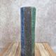Large workshop vase in blue and green raku style, signed – 30 cm