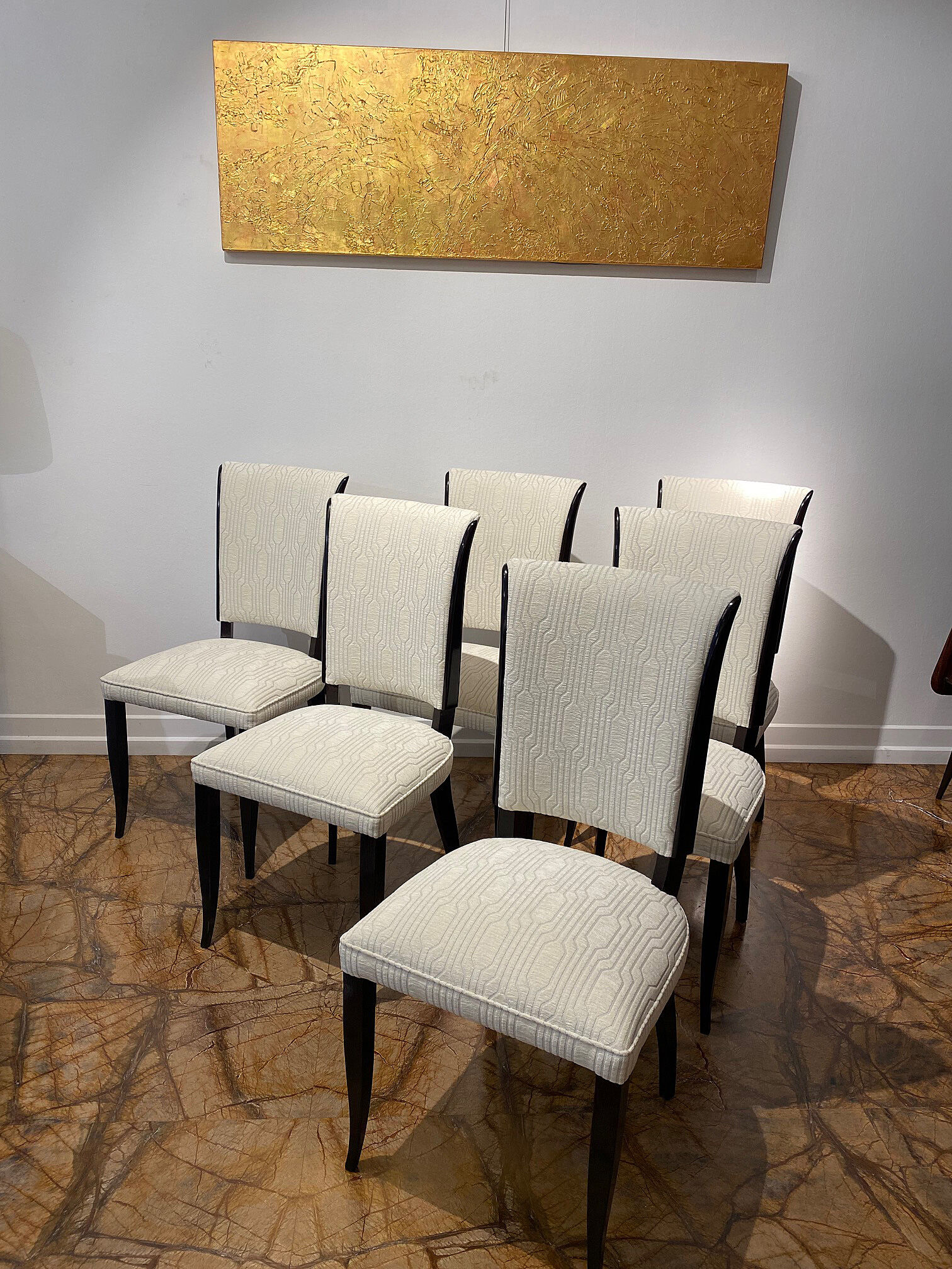Set of 6 art deco dining chairs
