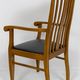 Set of 6 Art Nouveau chairs and armchairs in oak and leather.