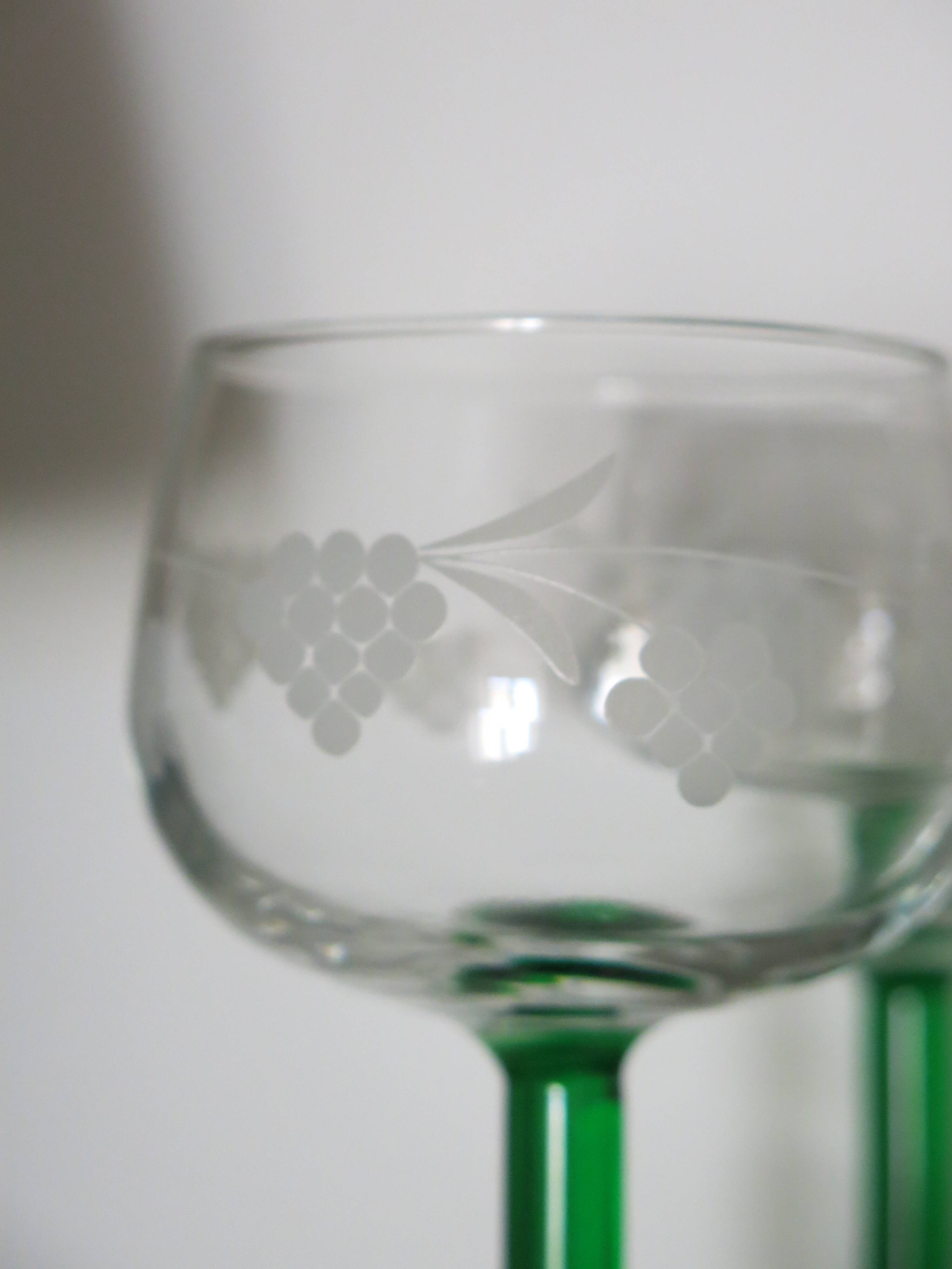 6 verres à vin d'Alsace sérigraphiés en très bon état