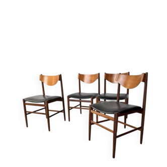Set of 4 Italian chairs by Gianfranco Frattini.