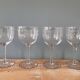 Set of 4 antique chiseled crystal foot glasses