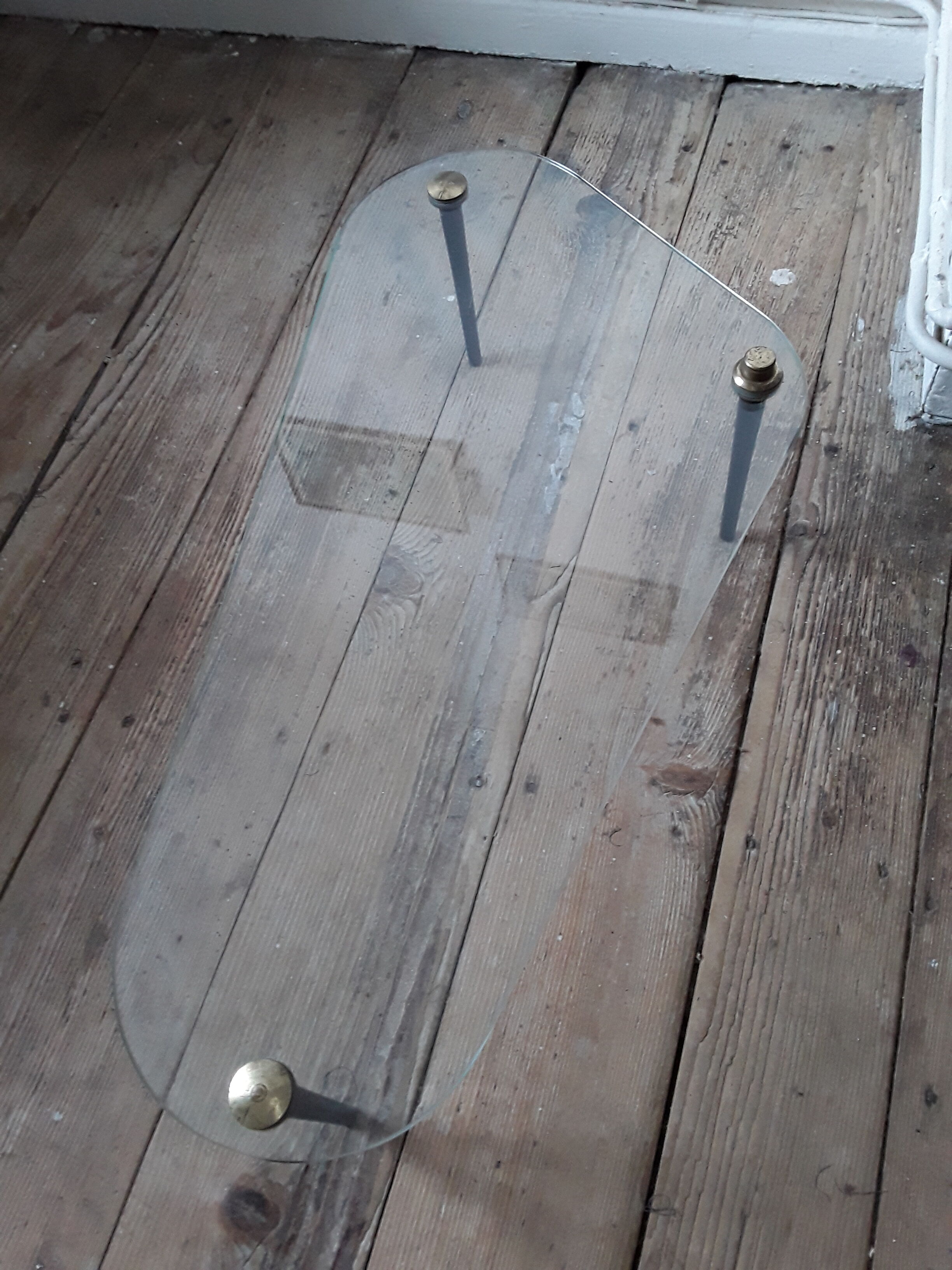70s vintage glass coffee table