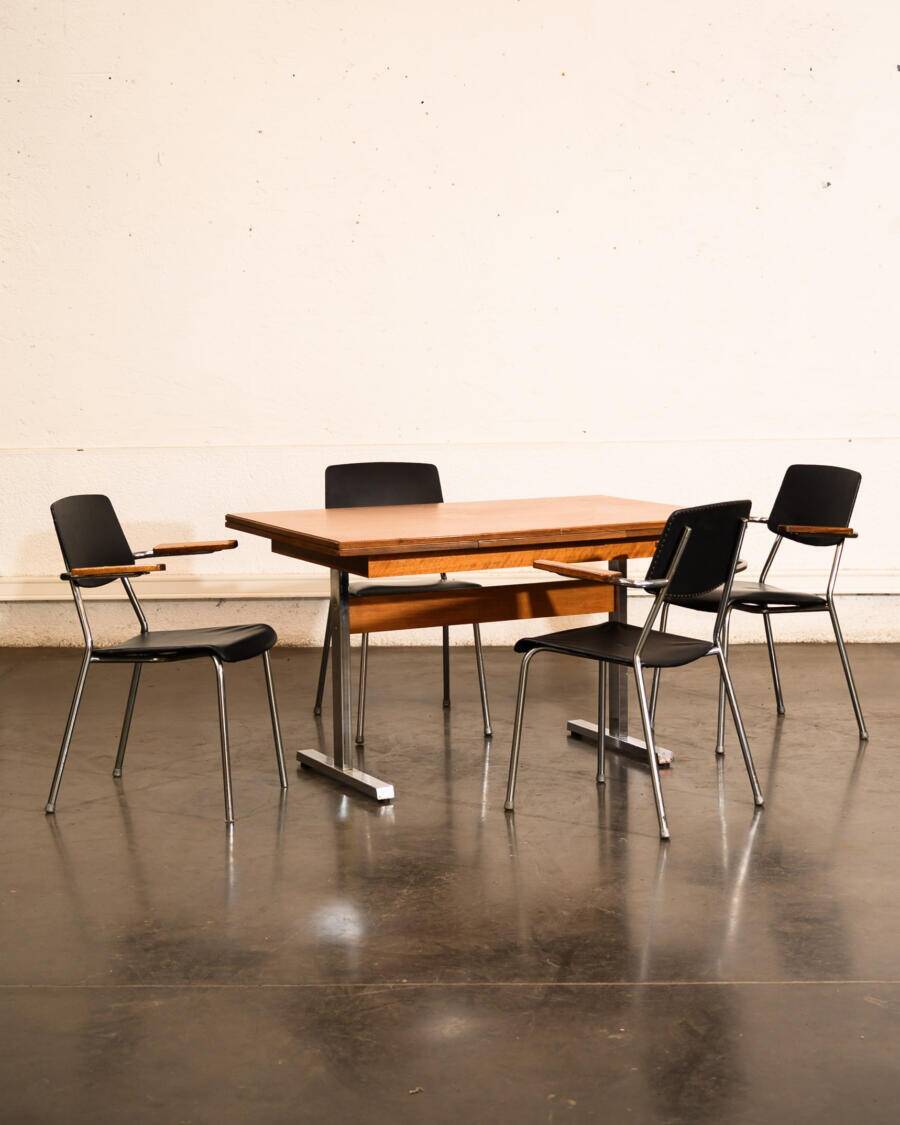 Extendable work table with chrome legs
