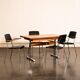 Extendable work table with chrome legs