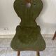Wooden dressing table with olive green chair and floral patterns