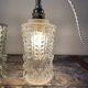 Vintage chiseled glass portable lamps