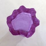 Mauve glass bark-patterned goblet vase, 1960s