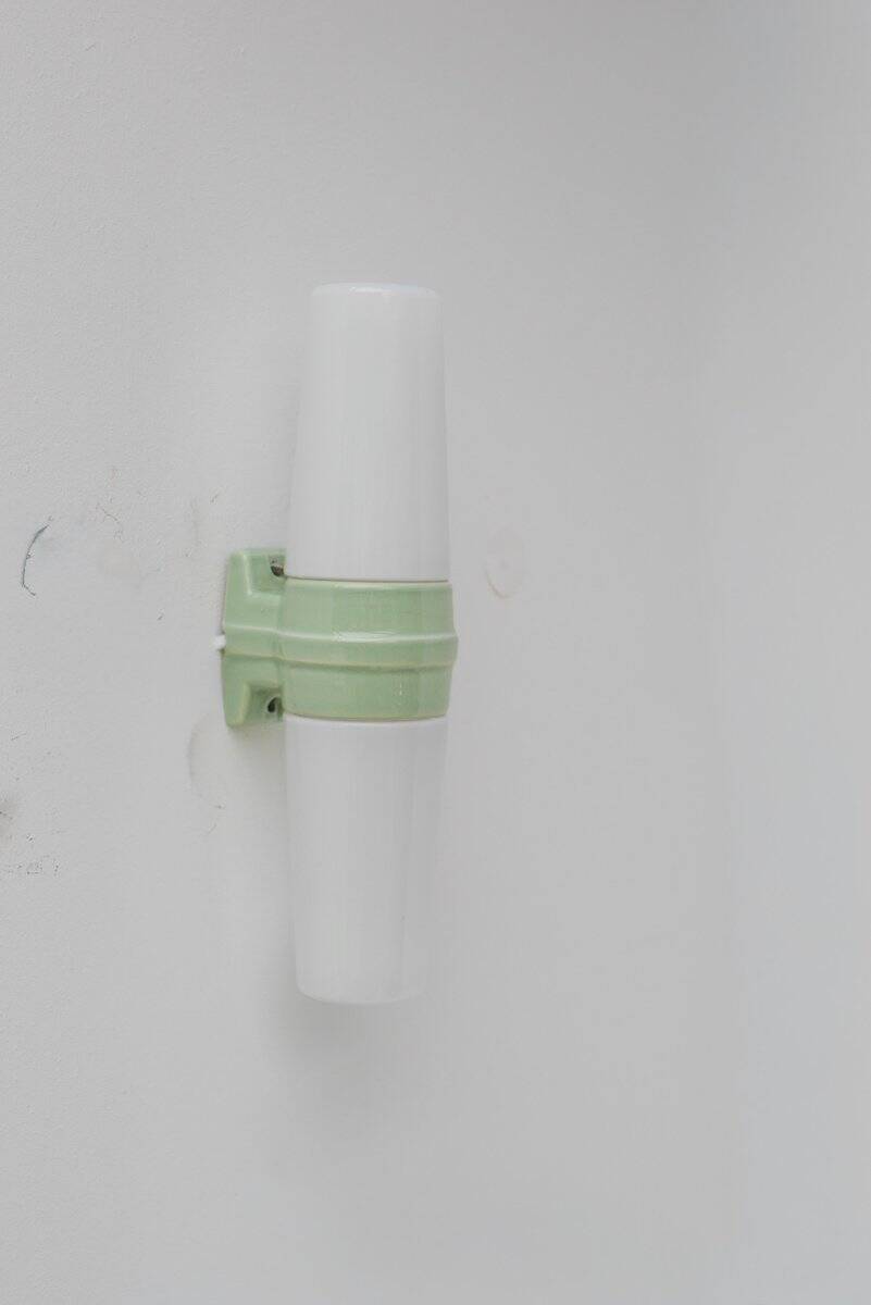 Vintage porcelain bathroom light by Sigvard Bernadotte for Ifö, 1960
