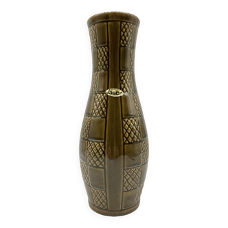 JASBA khaki glazed ceramic vase • West Germany • circa 1960