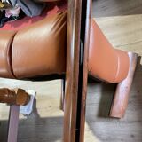 Percival lafer mp-211 sofa set with two armchairs and an ottoman in leather.