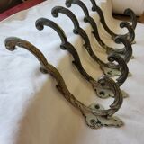 Set of 5 antique 19th century double coat hooks