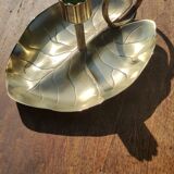 Vintage candle holder in golden brass