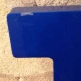 Vintage sign letter T in blue plexiglass