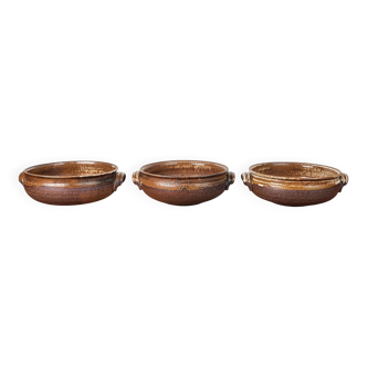 Vintage ceramic bowls from the Danish studio Aase & Leif Vange Keramik, set of 3.