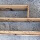 Large vintage wall shelf in raw wood