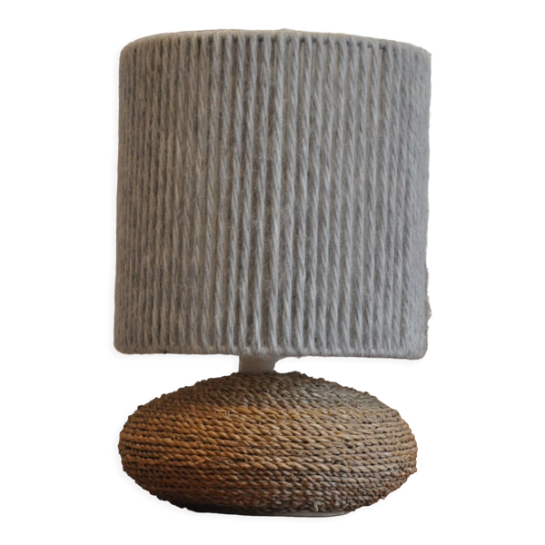 Lampe rafia et laine